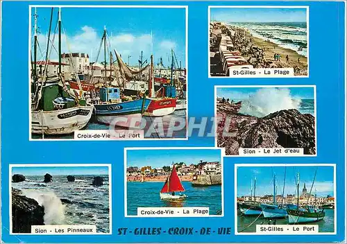 Cartes postales moderne Saint Gilles Croix de Vie Vendee Bateaux LE Port Les pinneaux