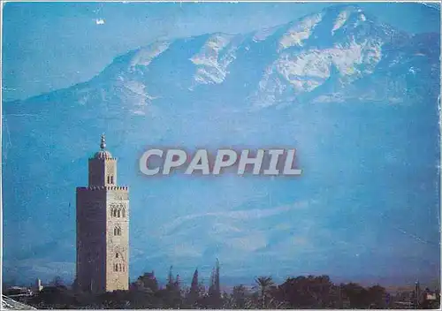Cartes postales moderne Maroc Infini Marrakech La Koutoubia et l'Atlas enneige