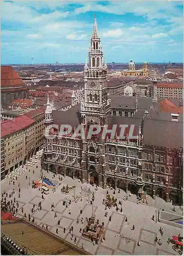 Moderne Karte Munchen Marienplatz et l'Hotel de Ville