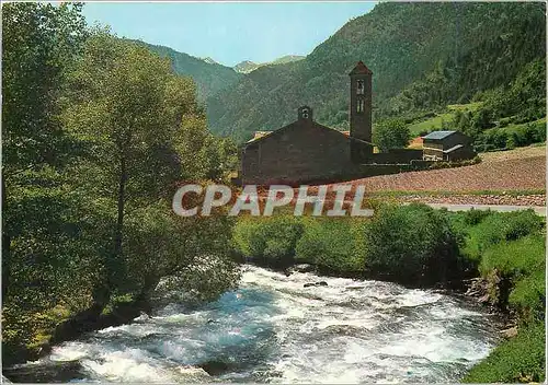 Moderne Karte Valld d'Andorra La Cortinada Vue Partielle et Eglise Romaine