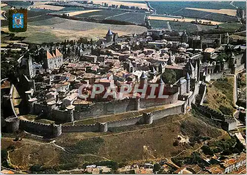 Moderne Karte Carcassonne Cite Medievale Vue generale aerienne