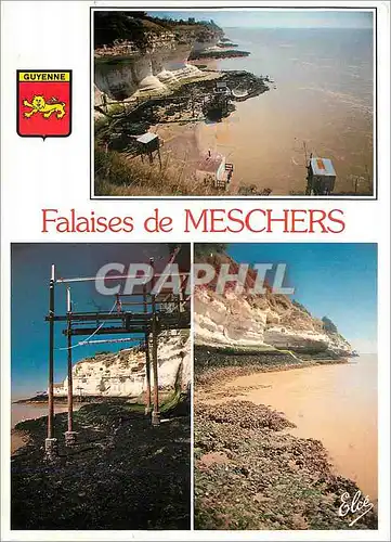 Cartes postales moderne Meschers Falaises et dessous des Grottes de Matata