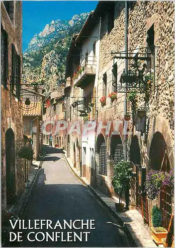 Moderne Karte Villefranche de Conflent Pyrenees Orientales La rue Saint Jean