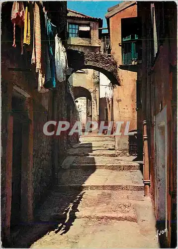 Moderne Karte Menton Alpes Maritimes Vieille rue a Caravan