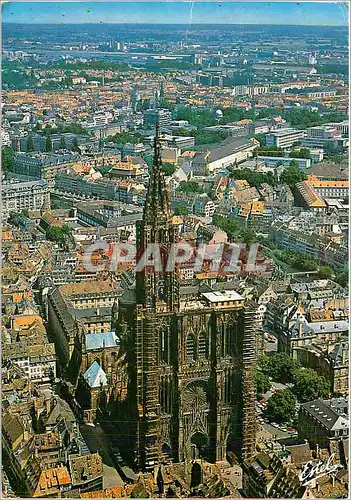 Moderne Karte Strasbourg Bas Rhin Vue aerienne de la Cathedrale
