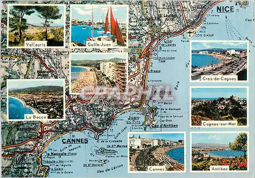 Cartes postales moderne Cannes La Bocca Vallauris Golfe Juan Juan les Pins Antibes Cagnes sur Mer