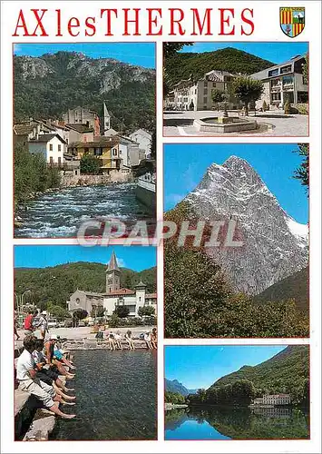 Moderne Karte Ax les Thermes Ariege Station thermale et climatique au coeur des Pyrenees