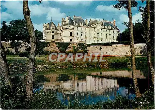 Moderne Karte Chateau du Lude Facade Louis XVI vue du Loir