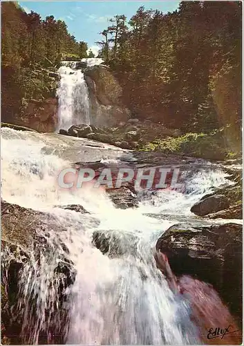 Moderne Karte Hautes Pyrenees Environs de Cauterets La Cascade du Pont d'Espagne