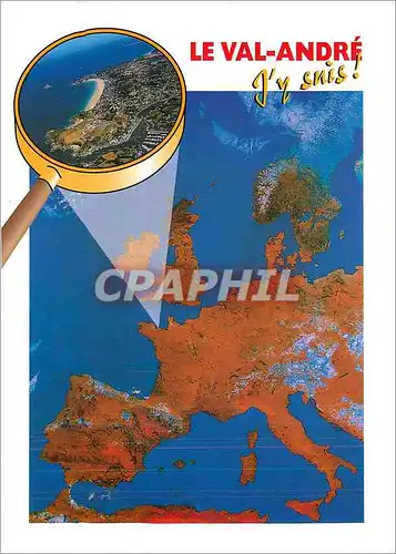 Moderne Karte Pleneuf Val Andre Cotes d'Armor Vue generale