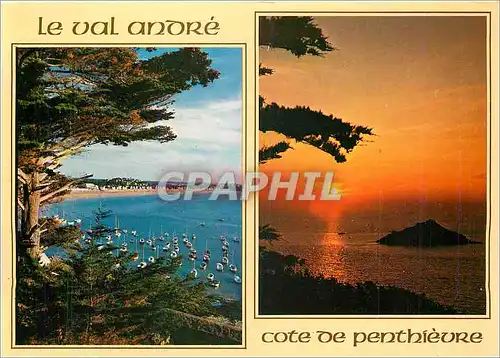 Cartes postales moderne La Cote de Penthievre Le Val Andre Le port du Piegu la plage et le Verdelet