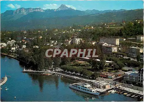 Cartes postales moderne Evian les Bains Hautes Savoie Le Port le Parc et le Massif de la Dent d'Oche