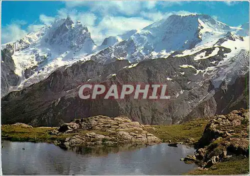 Moderne Karte Paysages de l'Oisans Le Lac Lerie et les Massifs de la Meije et du Rateau