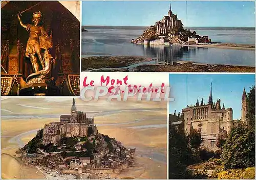 Cartes postales moderne Le Mont Saint Michel L'Archange St Michel Vues aeriennes L'Abbaye