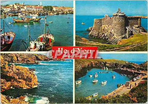 Cartes postales moderne Ile d'Yeu Les ports La Cote Sauvage Le Vieux Chateau