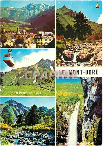 Moderne Karte Le Mont Dore Vue generale Telepherique du Sancy Puy de Sancy