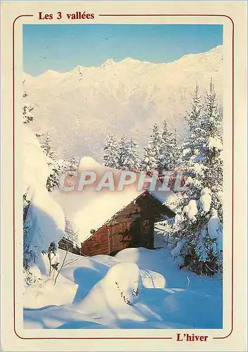 Moderne Karte Les 3 Vallees L'hiver Savoie France