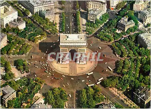 Cartes postales moderne En survolant Paris L'Arc de Triomphe et la Place de l'Etoile