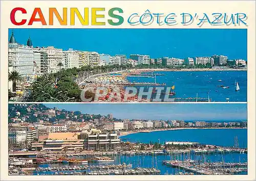 Moderne Karte Cote d'Azur French Riviera Cannes Alpes Maritimes