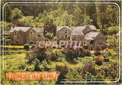Moderne Karte Dans les Gorges du Tarn Le hameau de la Croze constuit sur les berges du Tarn