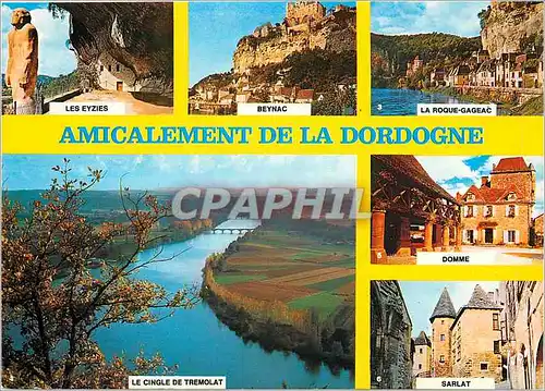 Cartes postales moderne La Dordogne Ley Eyzies L'Homme de Neanderthal Oeuvre du Sculpture Darde