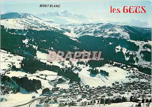 Cartes postales moderne Les Gets Haute Savoie La Station les champs de ski et le Massif du Mont Blanc