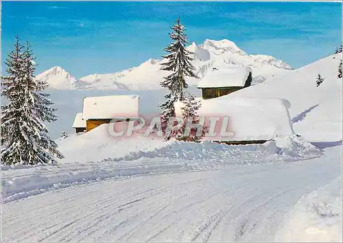 Moderne Karte Les Gets Hte Savoie Neige et Soleil Les chalets sous la neige