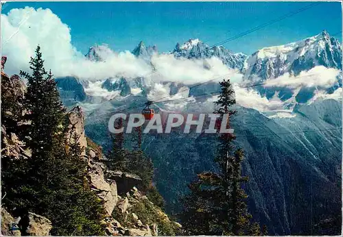 Moderne Karte Chamonix Mont Blanc Telepherique de Plan Praz au Brevent