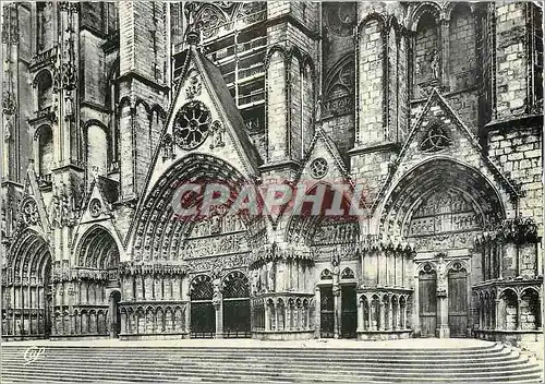 Moderne Karte Bourges La Cathedrale Le Portail Occidental