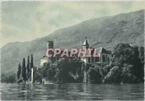 Moderne Karte Abbaye d'Hautecombe Savoie Le lac du Bourget L'Abbaye vue du Nord