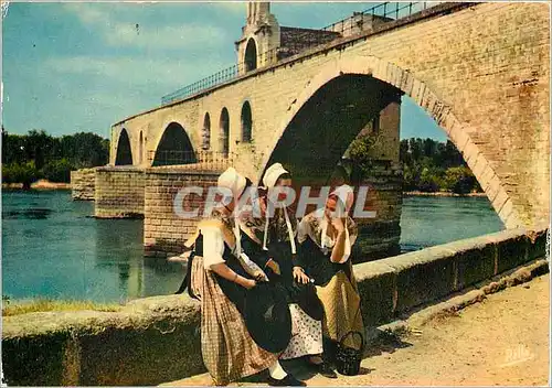 Cartes postales moderne Avignon Vaucluse Jeunes Comtadines et le pont Saint Benezet Folklore