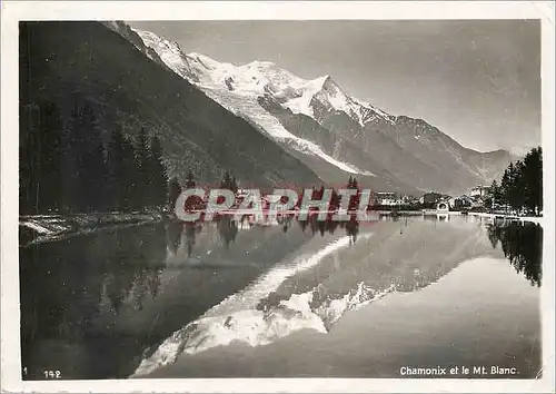 Moderne Karte Chamonix et le Mt Blanc