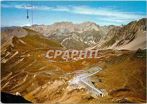 Moderne Karte Col du Galibier Lacets Savoie et le Mont Blanc