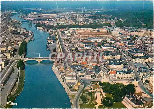 Moderne Karte Compiegne Oise Vue generale aerienne