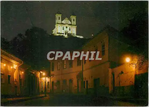 Moderne Karte Brasil Turistico Ouro Preto Vista nocturna de la Igreja Sao Francisco de Paula