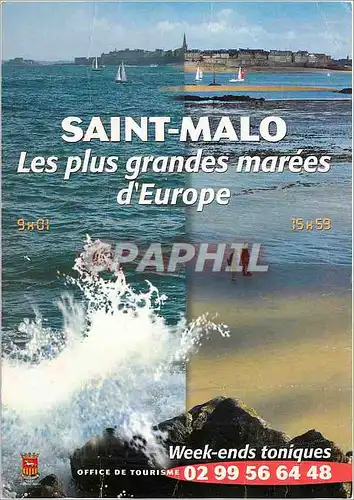 Cartes postales moderne Saint Malo Les plus grandes marees d'Europe