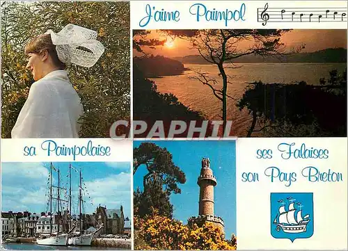 Moderne Karte Paimpol La chanron la Paimpolaise par Theodor Botrel