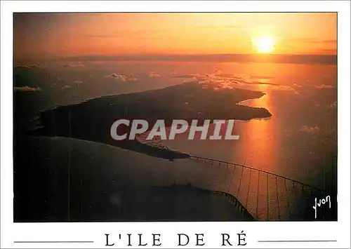 Moderne Karte Ile de Re Charente Maritime Coucher de soleil sur l'ile de Re