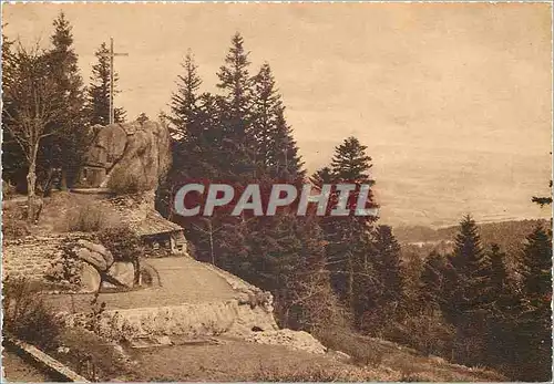 Moderne Karte Pelerinage de ND de l'Hermitage Noiretable Loire Le Rocher de Peyrotine