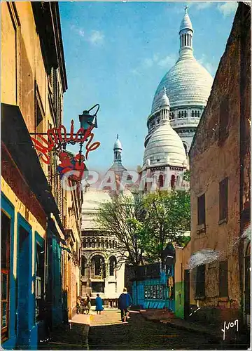 Cartes postales moderne Paris La Basilique du sacre Coeur vue de la rue du Chevalier de la Barre