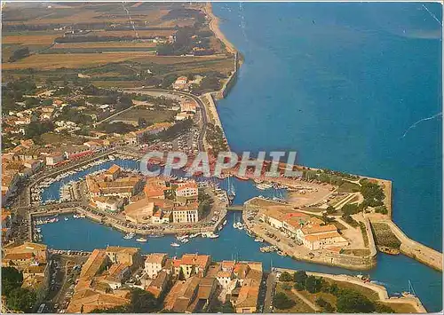 Moderne Karte Ile de Re Ch Mme Saint Martin de Re Vue aerienne Le Port