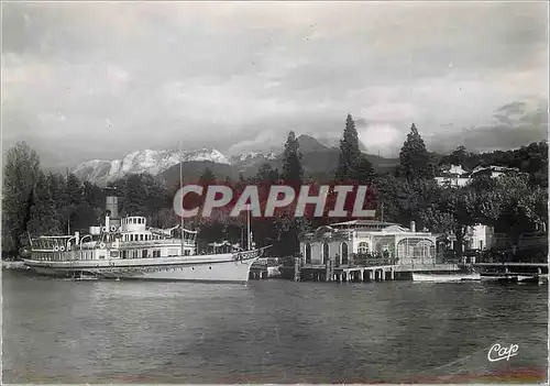 Cartes postales moderne Evian les Bains Le Debarcadere et la Dent d'Oche Bateau