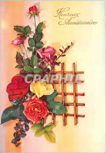 Moderne Karte Heureux Anniversaire