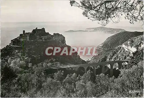 Cartes postales moderne Eze Le vieux village le Viaduc la Mayenne Corniche et le Cap Ferrat