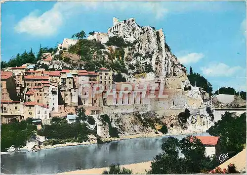 Moderne Karte Sisteron Vue vers la ville la Citadelle et la Durance