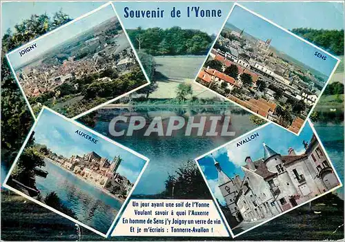 Moderne Karte Souvenir de l'Yonne Joigny Sens Auxerrre Avallon