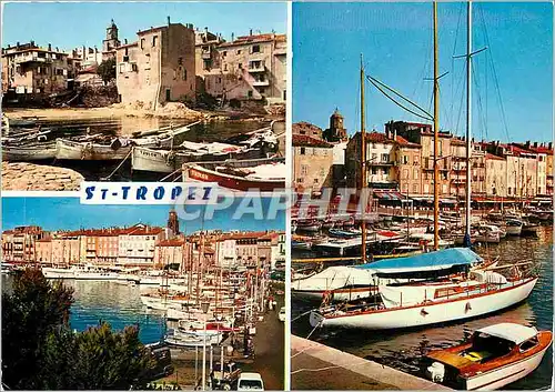 Cartes postales moderne Saint Tropez Var La Pouncho Le Port Le quai Jean Jaures Bateaux