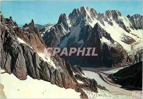 Moderne Karte Chamonix Mont Blanc Telepherique de l'Aiguille du Midi le plus haut du monde