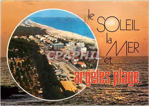 Moderne Karte Le Soleil la Mer et Argeles Plage