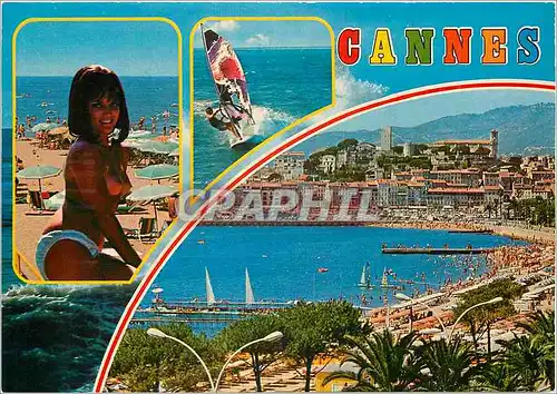 Moderne Karte Cote d'Azur French Riviera Cannes Alpes Maritimes